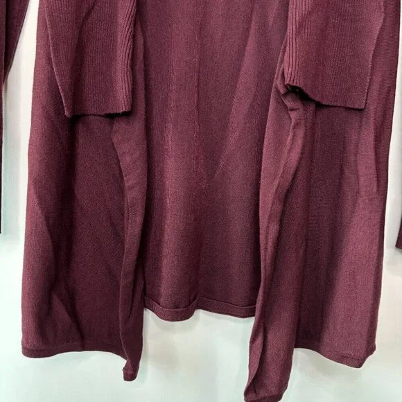 White House Black Market Women's Wine Cabernet Waterfall Cardigan Size XS - Picture 4 of 9